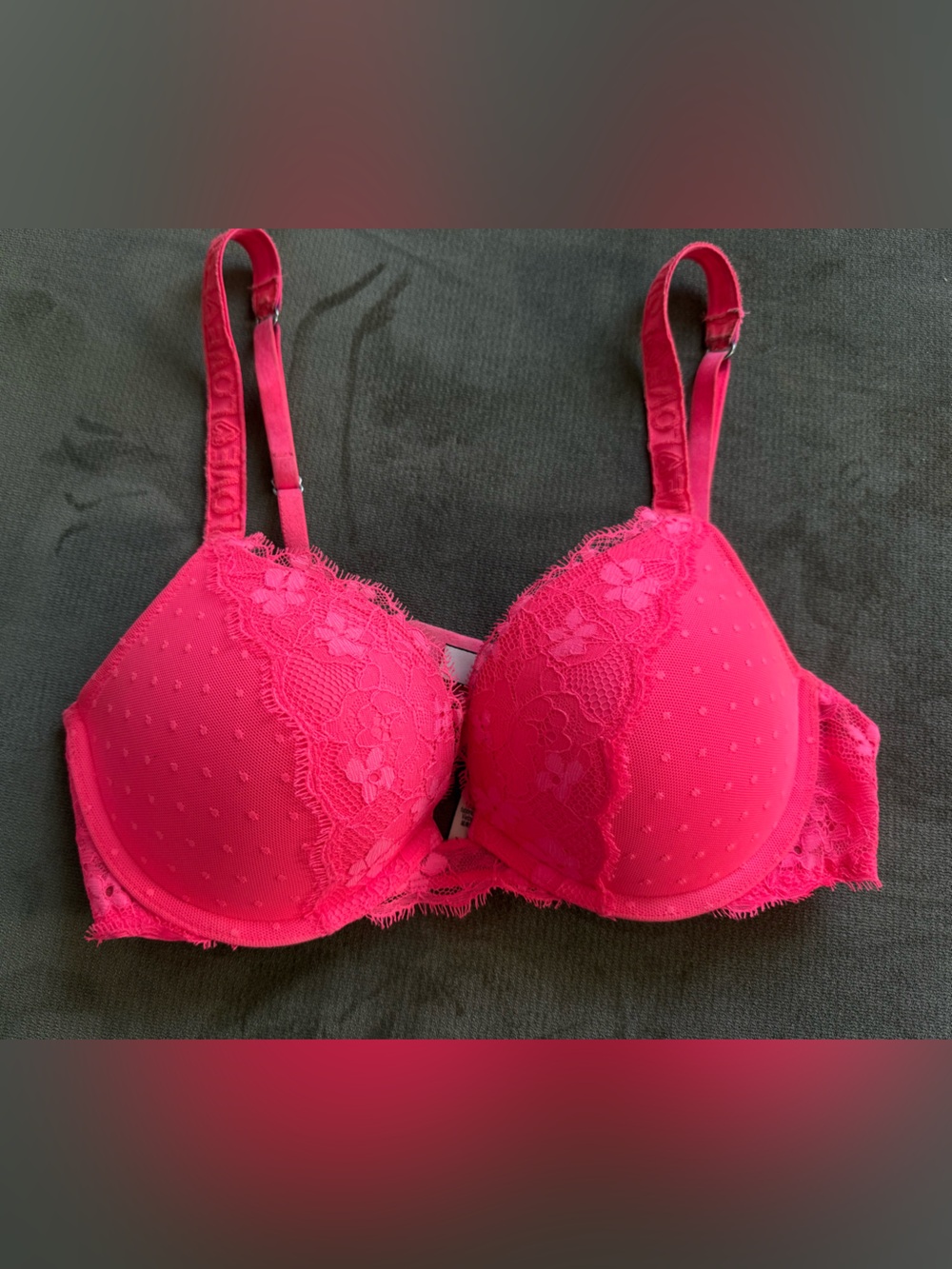 Victoria's Secret Hot Pink Lace Push-Up Bra